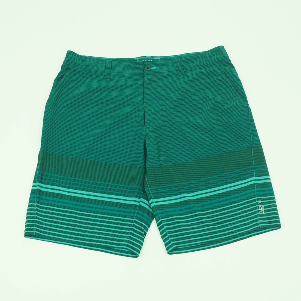 Eddie Bauer Travex Hybrid Shorts Mens 34 Green Flexion Amphib Travel Hiking Tech